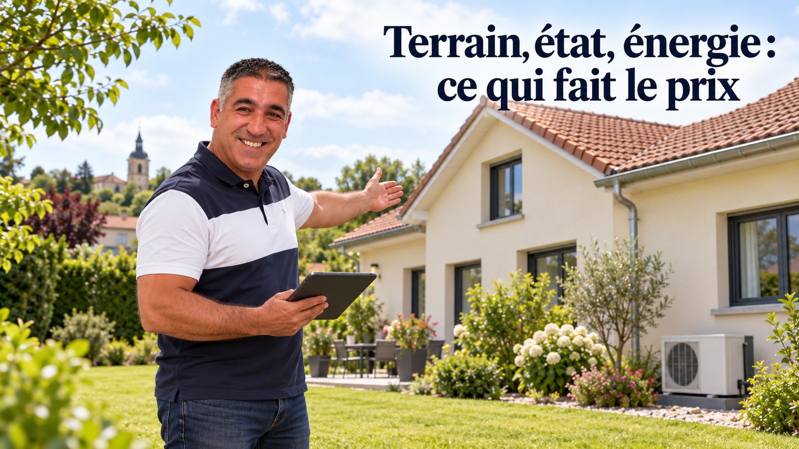 Tony Santos observe le terrain et l'état d'une maison à Champenoux pour en estimer la valeur
