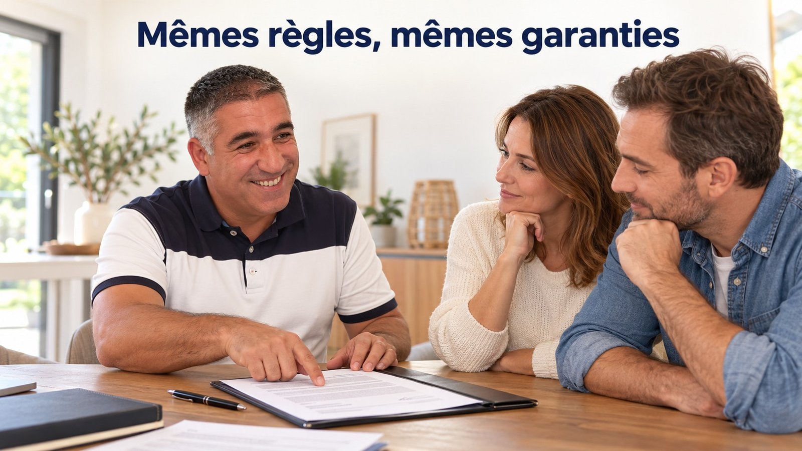 Tony Santos présente un mandat de vente écrit à des propriétaires