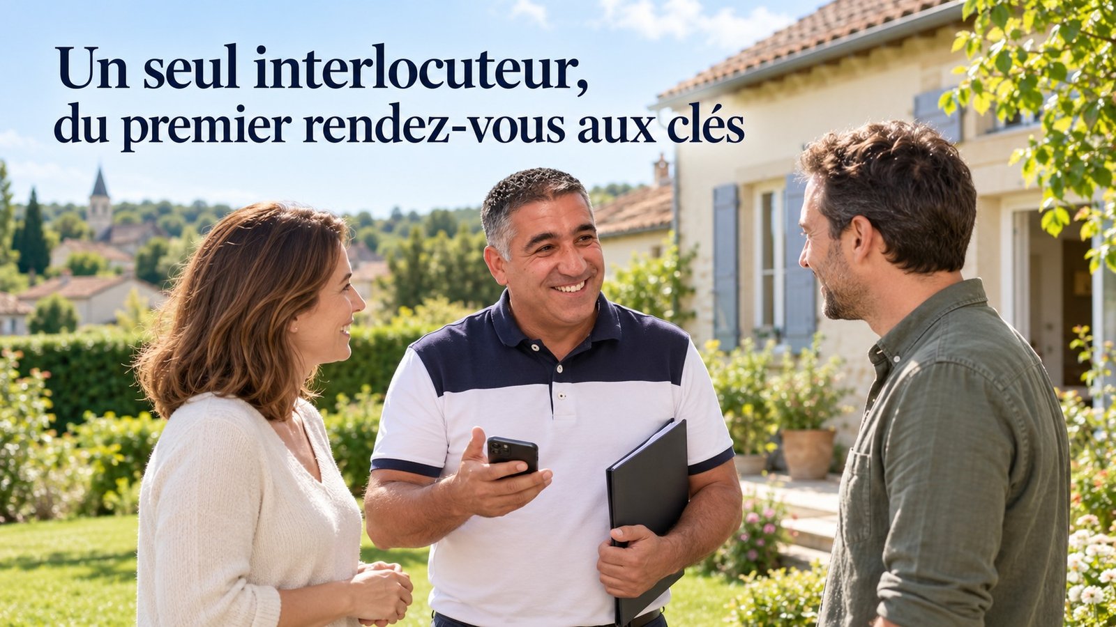 Tony Santos échange avec des vendeurs devant leur maison : un seul interlocuteur