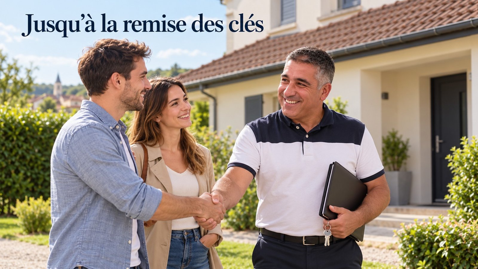 Tony Santos accompagne un couple d'acheteurs lors d'une visite à Champenoux